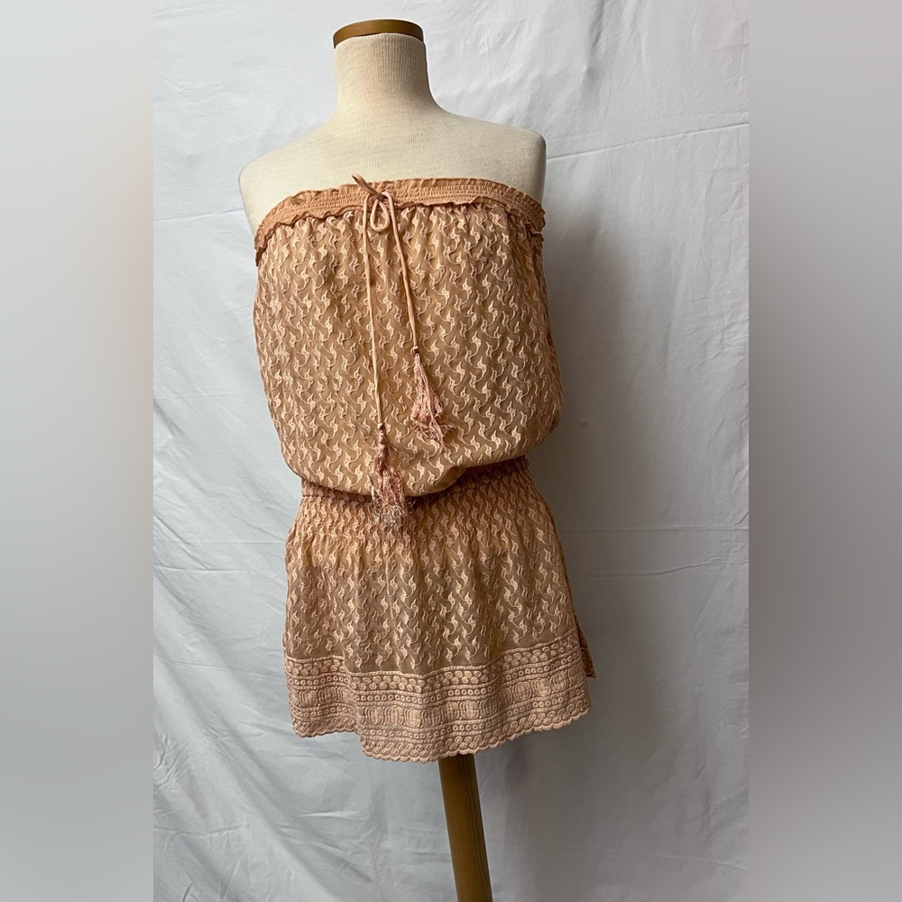 Melissa Odabash Peach Embroidered Mini Dress